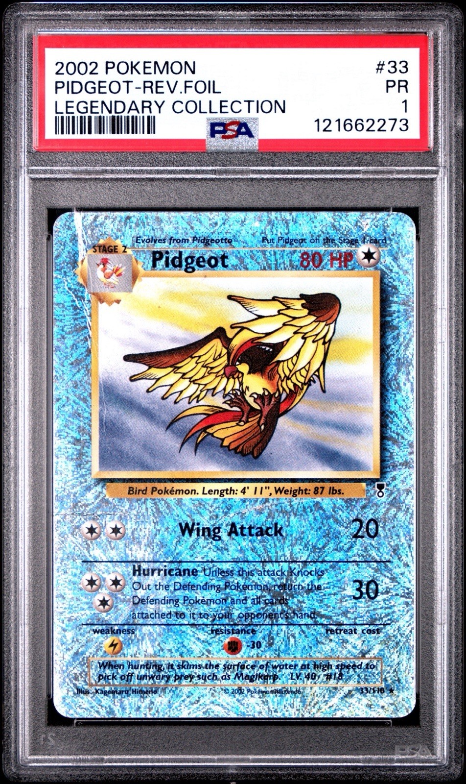 PSA 1 Pidgeot 33/110 Legendary Collection Reverse Holo Foil 2002 Pokemon WoTC PR
