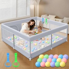 XVISHX Baby Playpen 50 x 50 Inch Play Pen Playards, 50  50 Inch, Grey