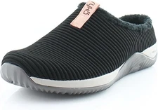 Ryka Womens Echo Mule 2 Lifestyle Faux Fur Trim Slip-On Sneakers Sz 11 in Black