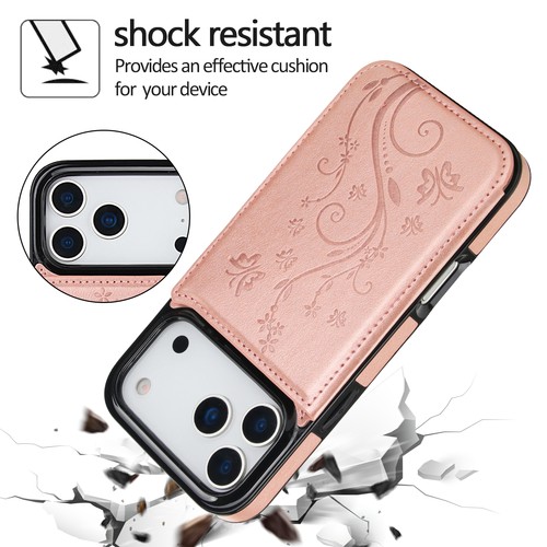 For iPhone 17 Air 16 15 14 13 Pro Max Magnetic Leather Wallet Case Flower Cover - Picture 7 of 28