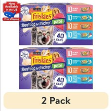 Purina Friskies Pate Seafood Chicken Variety Pack Wet Cat Food 80 Cans 5.5 oz