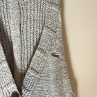 Lacoste Men's M Gray Solid Knit V-Neck Sweater Vest Button Front Pockets — photo 1