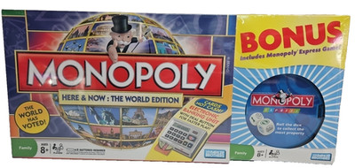 Monopoly The World Edition Parker Bros New Sealed w/Bonus Express game 2008
