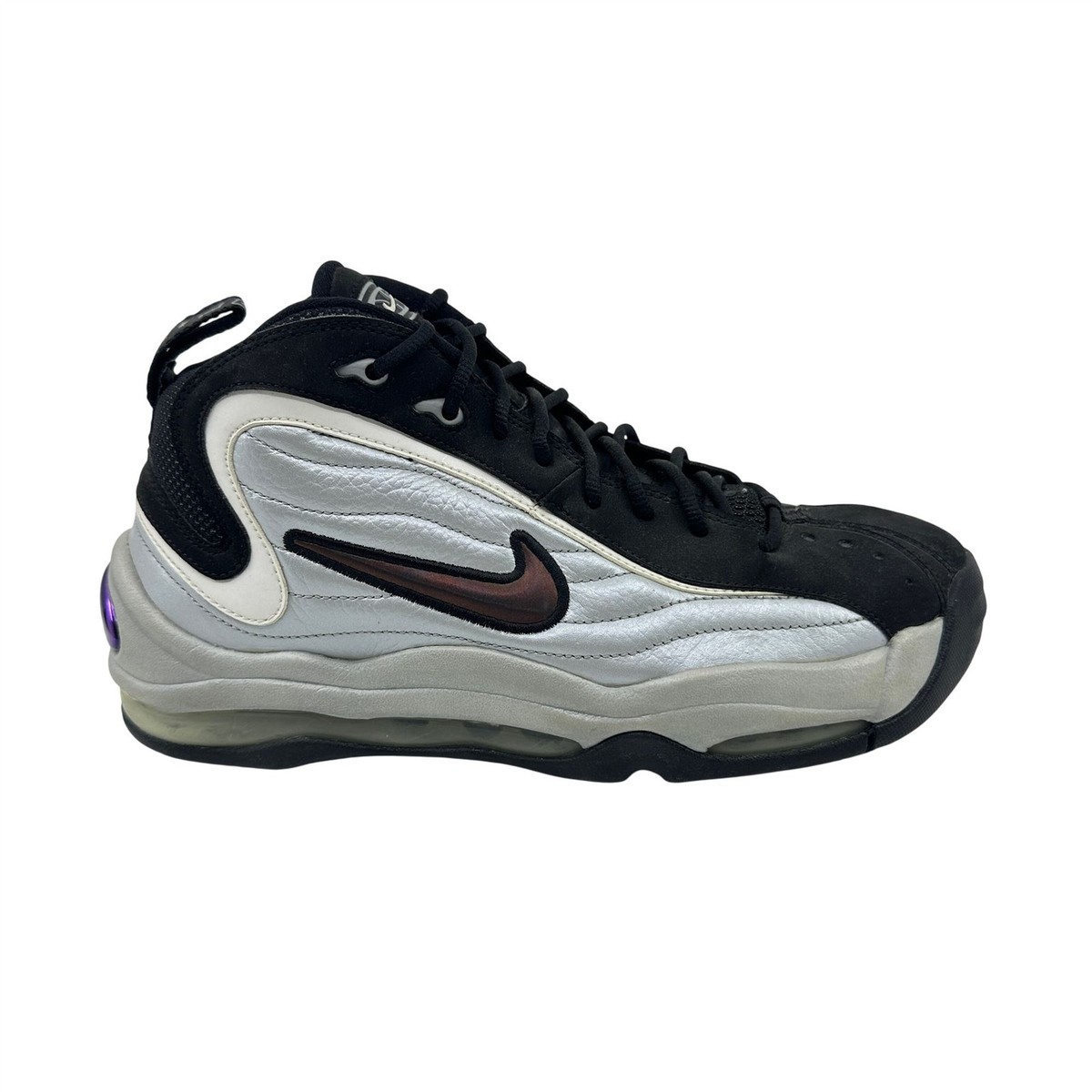 Nike Air Total Max Uptempo Metallic Silver Black White Mens Size 