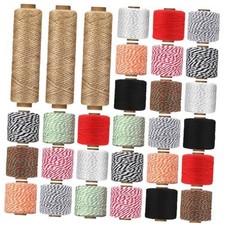 30 Rolls Colourful Bakers Twine for Crafts 2mm Cotton String Various Colors