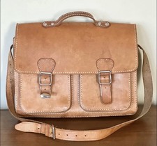 Original Ruitertassen Belgian Leather Satchel/Briefcase Shoulder Bag Tan