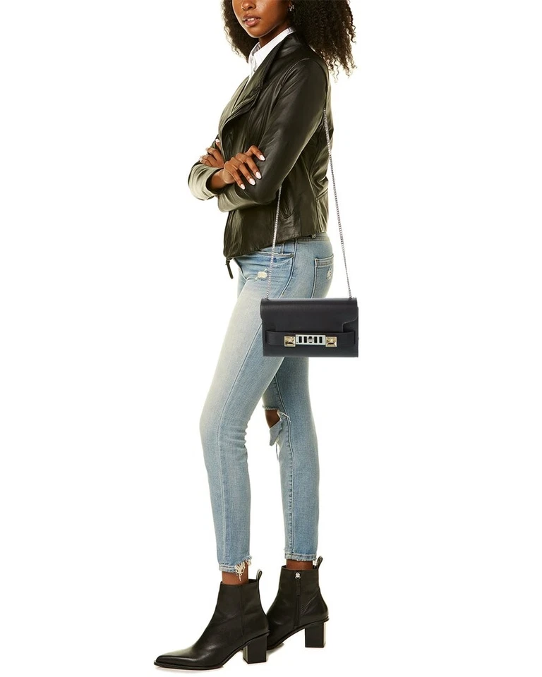 Bolso sin asas Proenza Schouler Ps11 de cuero con cadena para mujer negro Foto 4 de 4
