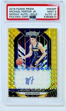 Michael Porter Jr 2018 Prizm Mosaic Autograph Gold Prizm /10 Rookie Auto PSA 9