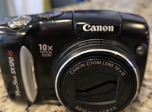 Canon Powershot SX120 IS 10.0 MP Digital Camera PARTS REPAIR Box Cords Disc etc - Picture 2 of 8