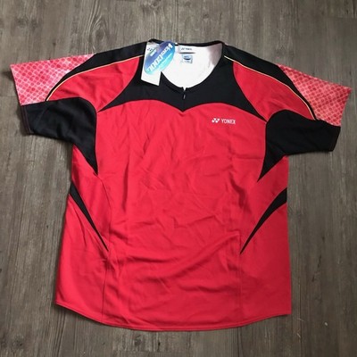 Yonex Zip Shirt Mens LARGE Red Badminton Tennis Athletic Lightweight NWT