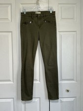    Gap Women  s True Skinny Olive Green Jeans Zippers on Legs - 6/ 28T