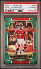 2021-22 Panini Select Premier League Marcus Rashford Green #1/5 PSA Gem Mint 10