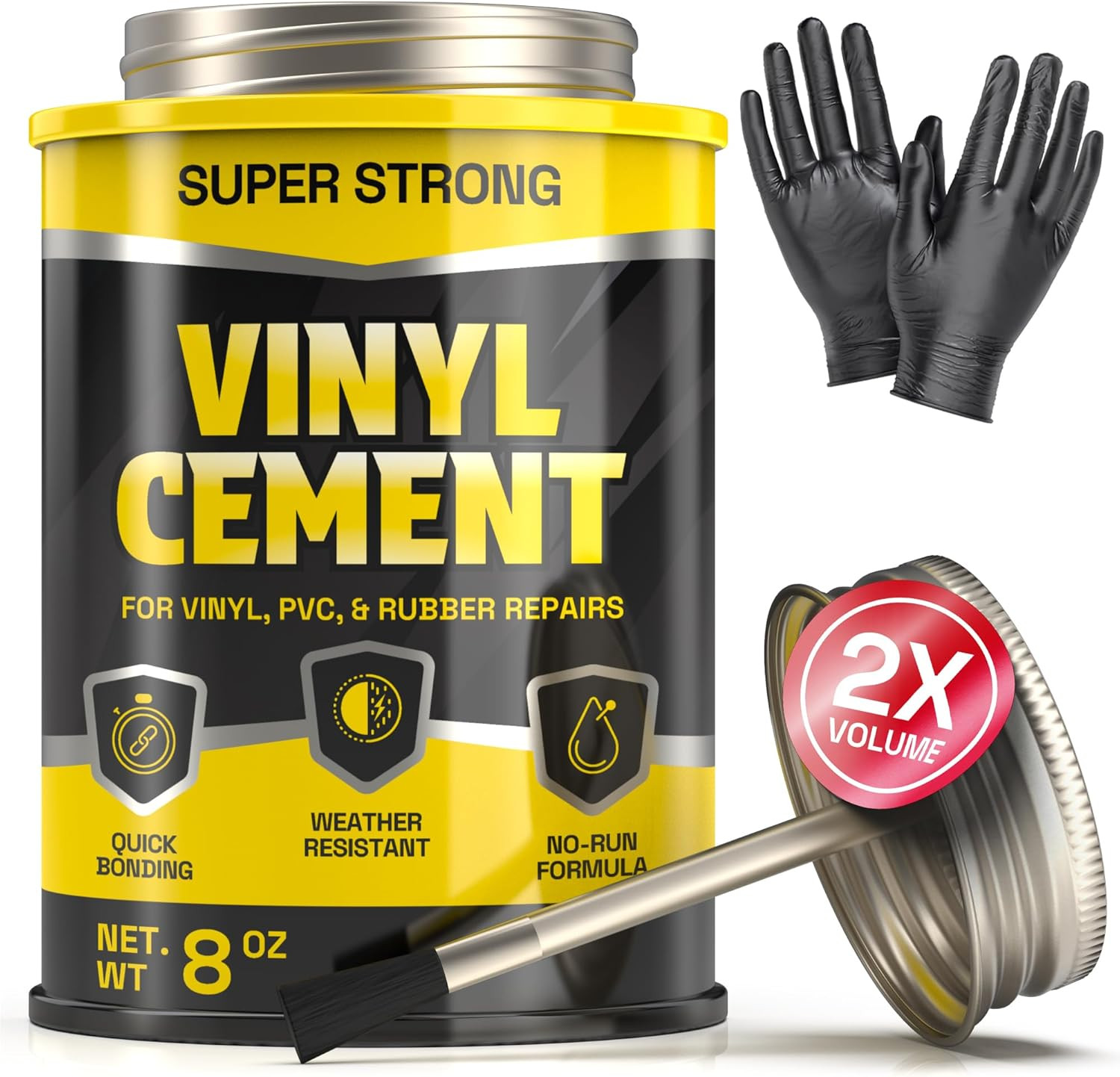 8 Oz Vinyl Cement Glue - Non-Brittle, Zero Shrinkage & Watertight Seal, Contact 