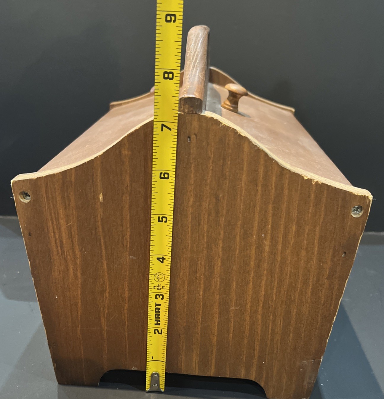 Wood Vintage Sewing Caddy Box W/ Handle & Lids, 11.75”x7.75”x9” In Great Shape