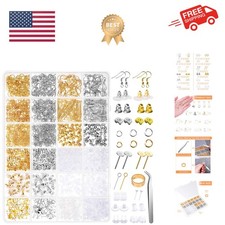 Earring Making Kit with Earring Hooks Findings, Earring Backs Posts, Jump Rin...