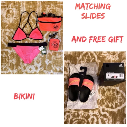 ADIDAS Costume da bagno e scivoli sandali abbinati