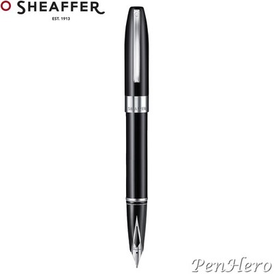 Sheaffer Legacy Glossy Black Fountain Pen Fine with FREE Leather Pouch