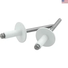 250 Count Large Head Rivets in White Aluminum - Optimal Grip Range 1/4" to 3/8"