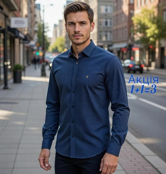 Men Farah Shirt Multicolor Cotton L