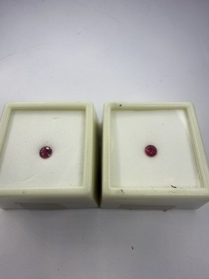 Natural Red Spinel Round Cut Loose Gemstone 4.5mm .40ct Lot of 2