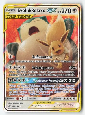 Eevee & Snorlax GX | Ultra Rare | SM - Team Up | 120/181 | EX | DE