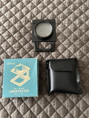 Compass Linen Tester Loupe Magnifier 6X Power/1 x1 /Aluminum Frame No.1584 Box