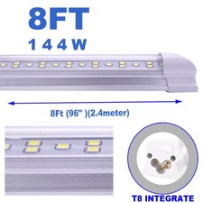 T8 8 FT LED Tube Light Bulbs 8Foot LED Shop Light Fixture 144W 18000lm 12/25PCS