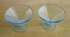 Pair (2) FEDERAL  Depression  Blue Madrid  Glass Sherbert Cups