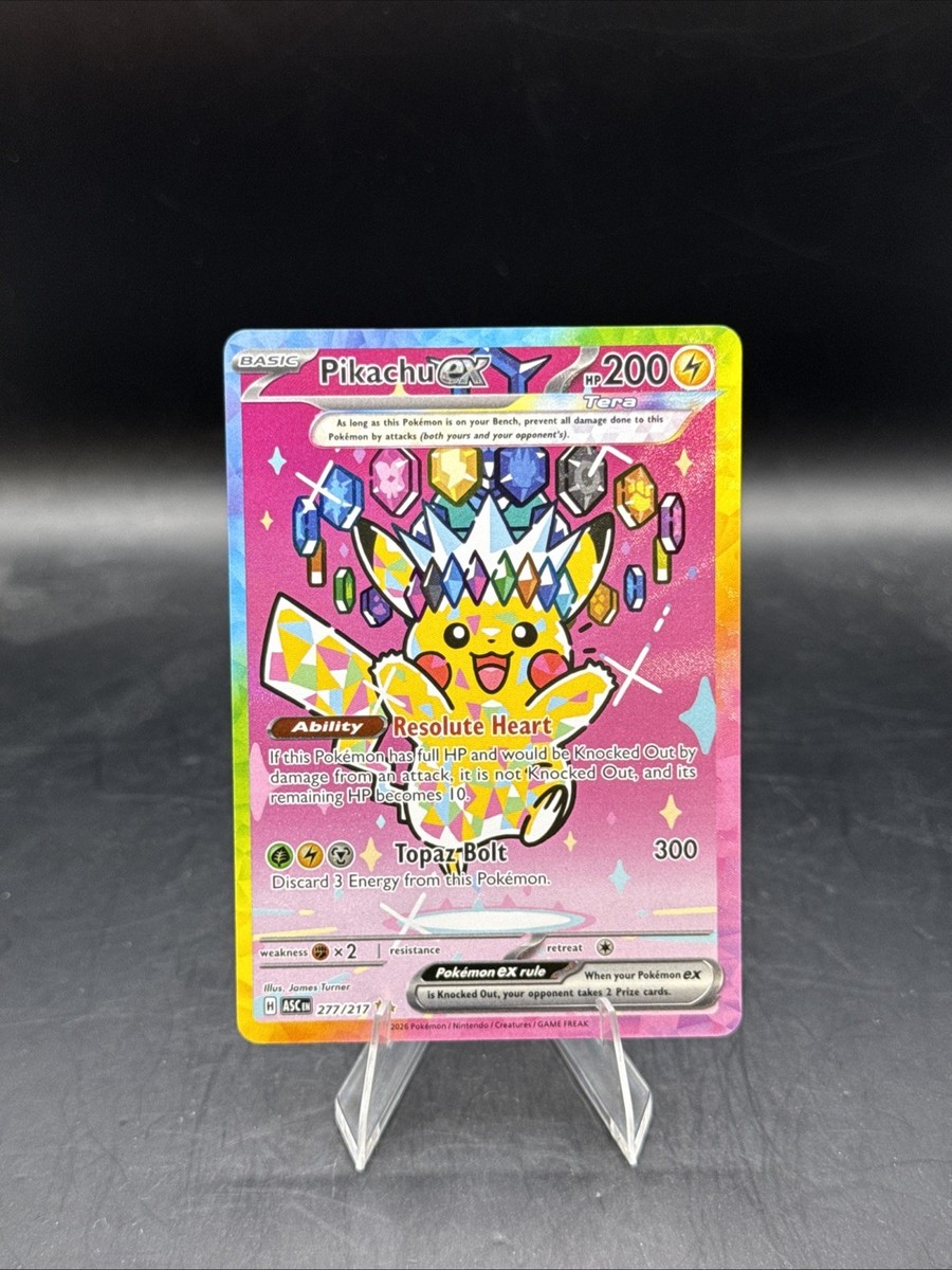 Pokémon TCG: Pikachu EX 277/217 Ascended Heroes SIR | eBay