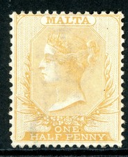British 1860 Malta ½p Buff/Bluish Paper Scott #2 Mint O128 British 1860 Malta ½p Buff/Bluish Paper Scott #2 Mint O128