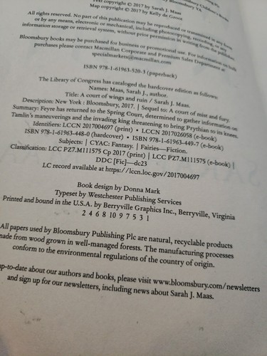 Court Of Wings And Ruin Sarah J. Mass (2017) 1st Edition / Print Paperback *READ - Picture 2 of 8