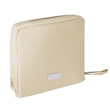 ONRSV Large Capacity Standing Makeup Bag for Travel, Foldable Small, Beige