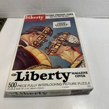 Jaymar Puzzle Liberty Magazine Jigsaw 500 PC 1942 Cover Umpires Argue 18  X 13  