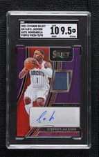 2021-22 Select Memorabilia Purple Prizm 70/99 Stephen Jackson SGC 9.5 Auto 1o3f