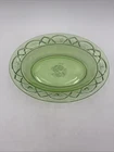 Federal Glass Oval Vegetable Bowl Rosemary Green Depression Glass Dutch Rose