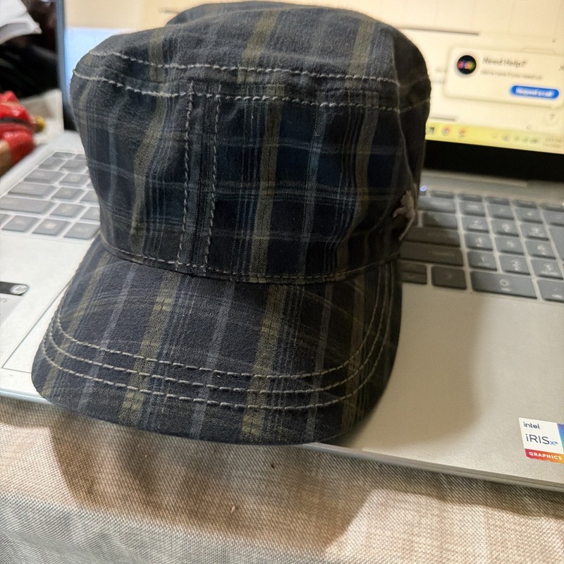 PUMA Army Hat Plaid Blue Green Cadet Patrol Cap StrapBack Multicolor nice hat