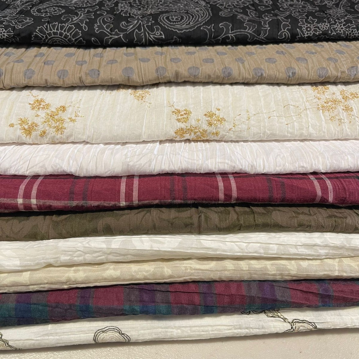 100% Cotton Crush Fabric Creased Crinkle Craft Dress Quilting