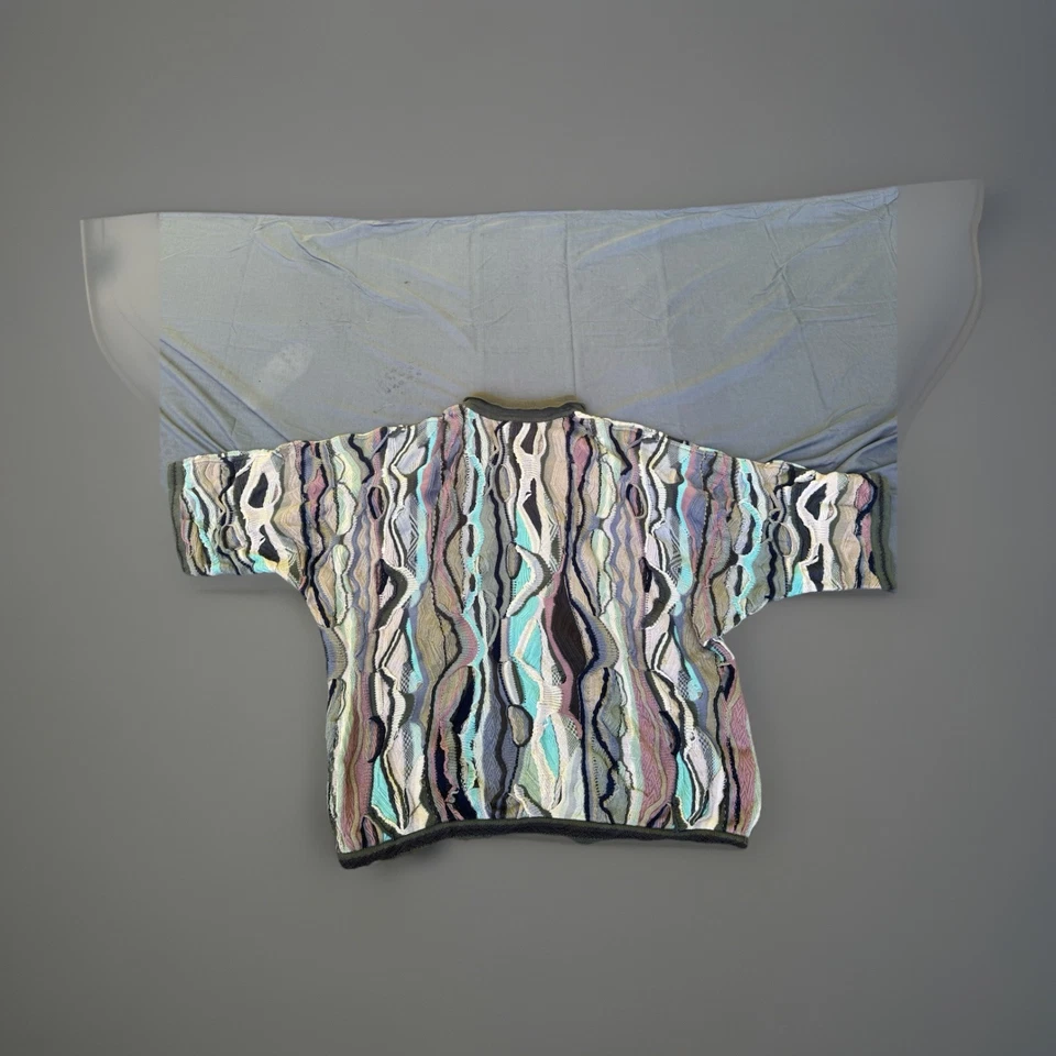 Свитер Coogi 3x винтажный австралийский мерсеризованный хлопок на пуговицах - Изображение 2 из 3