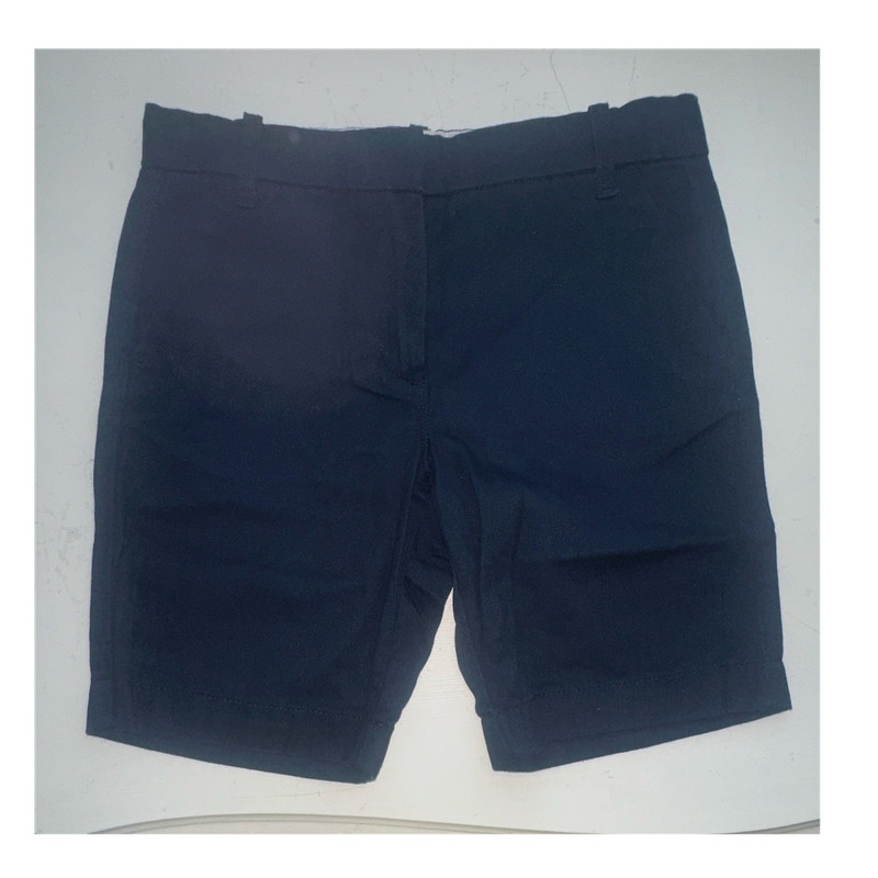 Crewcuts Girls Navy Solid Chino Shorts Size 8 Flat Front Zip Closure
