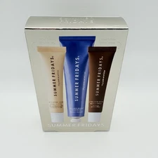 x3 Pc Summer Fridays Gift Set Lip Butter Hot Cocoa Toasted Marshmallow Jet Lag