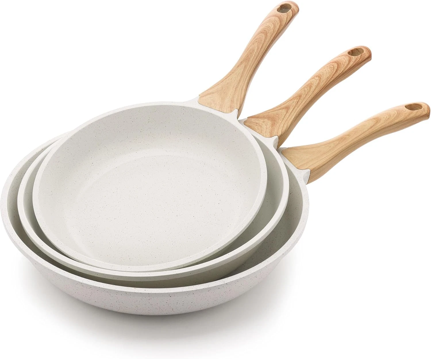 Healthy Nonstick Ceramic Frying Pans Set - 9.5, 11, 12.5 Inch Skillets