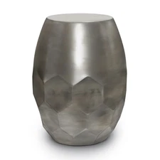 Flanigan Antique Silver Metal Accent Table - Stylish & Durable