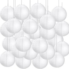 Treela 90 Pack White Chinese Japanese Paper Lanterns Decorative 8 Inch, white