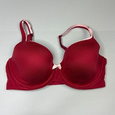 Victoria Secret Bra 34DD Red Lined Demi Underwire Adjustable Strap
