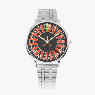 #ad Custom Roulette wheel Stainless Steel Strap Quartz Watch With Indicators $34.99