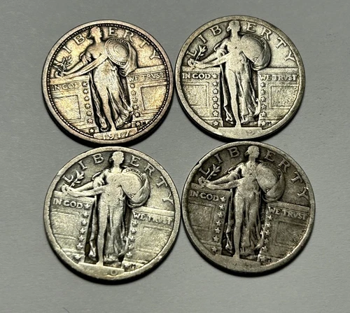 1917 TYPE 1 VG, 1919, 1920 AND 1923 AG STANDING LIBERTY QUARTER LOT