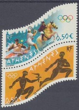 STAMP / TIMBRE FRANCE NEUF N° P3686 ** EN PAIRE / JEUX OLYMPIQUES ATHENES GRECE