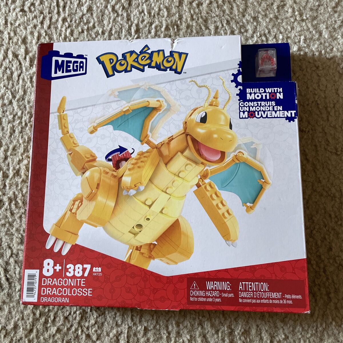 Pokemon Dragonite Mega Bloks Construx Build With Motion Set HKT25