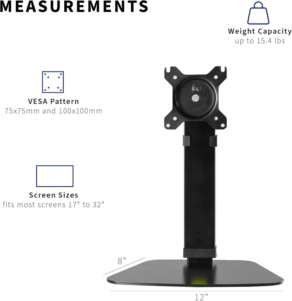 VIVO Pneumatic Free Standing Single Monitor Desk Stand, STAND-V001V, Up to 32in - Image 2 of 4