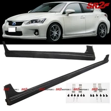 For 2011-2013 Lexus CT200H T-OM Style PU Side Body Skirt Lip Add On Kit Pair